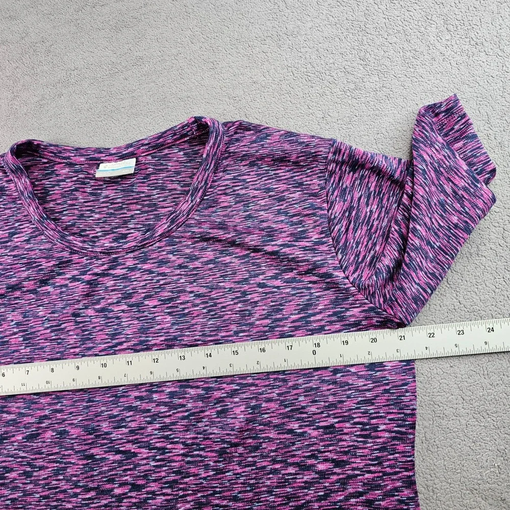 Columbia Tee Shirt Womens XXL Purple Space Dye Crew Neck Short Sleeve Pullover - Picture 4 of 9